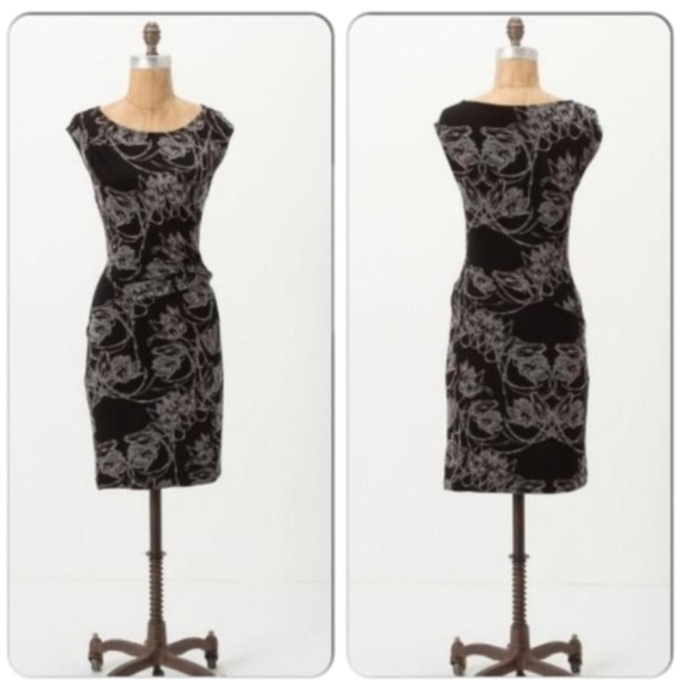 ANTHRO-LEIFSDOTTIR-FLATTERING Floral Midi Dress